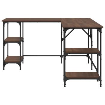 Schreibtisch Braun Eichen-Optik 139x139x75 cm Holzwerkstoff