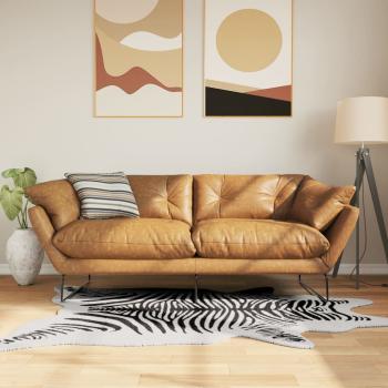 ARDEBO.de - Teppich Schwarz Weiß 120x170 cm Zebramuster Waschbar