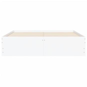 Bettgestell mit Schubladen Weiß 135 x 190 cm Holzwerkstoff
