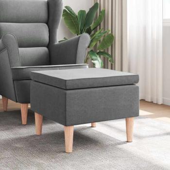ARDEBO.de - Hocker mit Holzbeinen Dunkelgrau Stoff