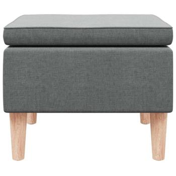 Hocker mit Holzbeinen Dunkelgrau Stoff