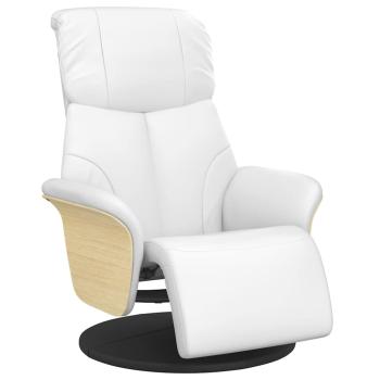 Relaxsessel mit Fußteil Weiß Kunstleder