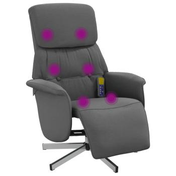 Massagesessel mit Fu?teil Dunkelgrau Stoff