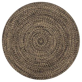 ARDEBO.de - Teppich Handgefertigt Jute Schwarz und Natur 90 cm