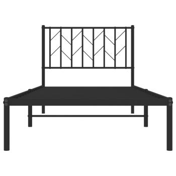Bettgestell mit Kopfteil Metall Schwarz 90x190 cm