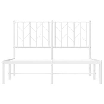 Bettgestell mit Kopfteil Metall Weiß 120x190 cm