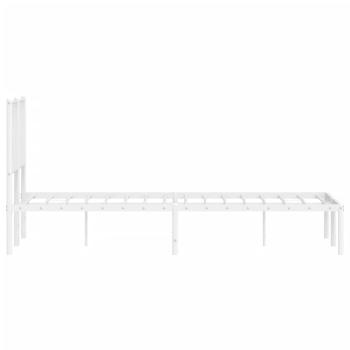 Bettgestell mit Kopfteil Metall Weiß 120x190 cm
