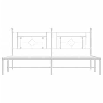 Bettgestell mit Kopfteil Metall Weiß 183x213 cm