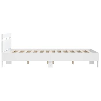 Bettgestell mit Kopfteil Weiß 150x200 cm Holzwerkstoff