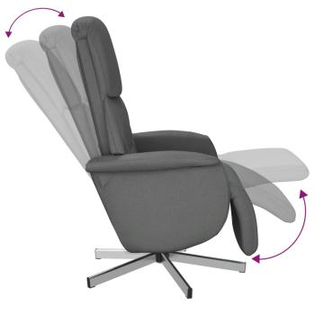 Relaxsessel mit Fu?teil Dunkelgrau Stoff