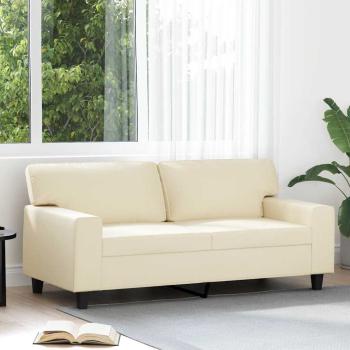 ARDEBO.de - 2-Sitzer-Sofa Creme 140 cm Kunstleder