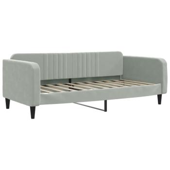 Tagesbett Hellgrau 100x190 cm Samt