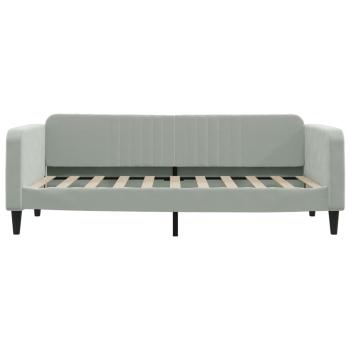 Tagesbett Hellgrau 100x190 cm Samt