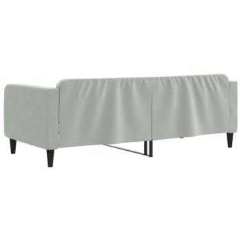 Tagesbett Hellgrau 100x190 cm Samt