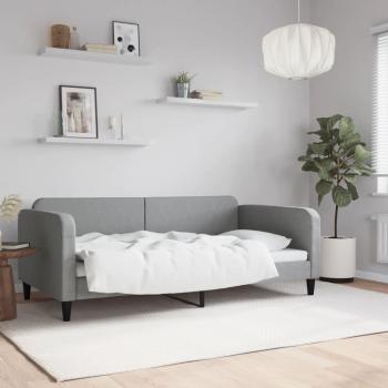 ARDEBO.de - Tagesbett Hellgrau 100x190 cm Stoff