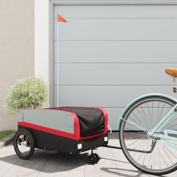 ARDEBO.de - Fahrradanhänger Schwarz und Rot 45 kg Eisen
