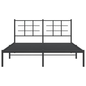 Bettgestell mit Kopfteil Metall Schwarz 150x200 cm