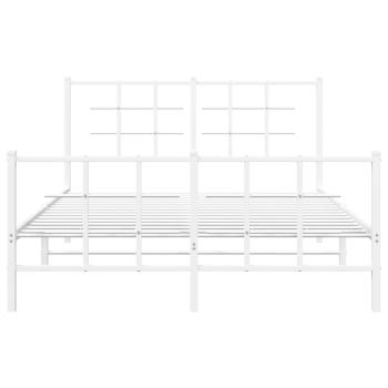 Bettgestell mit Kopf- und Fußteil Metall Weiß 135x190 cm