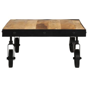 Couchtisch mit Rollen Massivholz Mango 100x55x26 cm