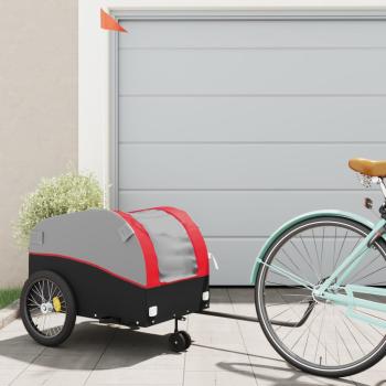 ARDEBO.de - Fahrradanhänger Schwarz und Rot 45 kg Eisen