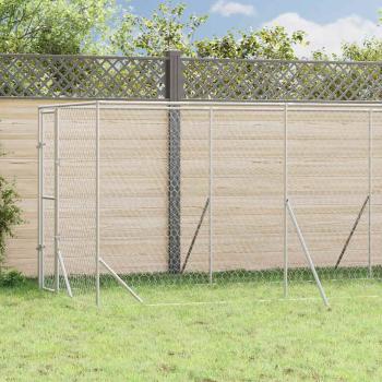 ARDEBO.de - Outdoor-Hundezwinger Silbern 2x6x2 m Verzinkter Stahl