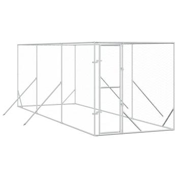 Outdoor-Hundezwinger Silbern 2x6x2 m Verzinkter Stahl