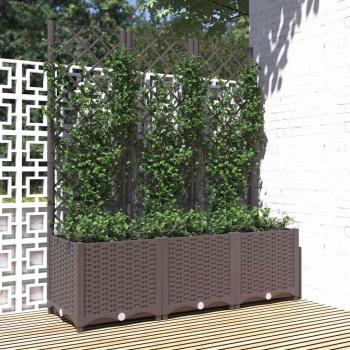 ARDEBO.de - Garten-Pflanzgefäß mit Spalier Braun 120 x 40 x 136 cm PP