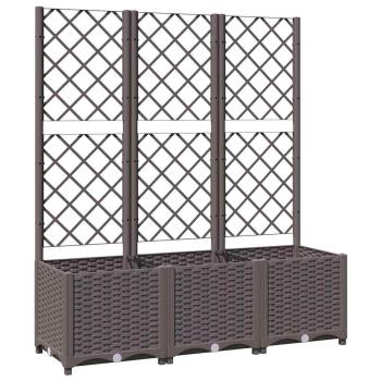Garten-Pflanzgefäß mit Spalier Braun 120 x 40 x 136 cm PP
