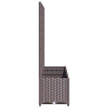 Garten-Pflanzgefäß mit Spalier Braun 120 x 40 x 136 cm PP