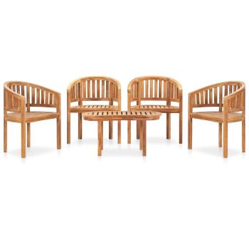 ARDEBO.de - 5-tlg. Garten-Lounge-Set Massivholz Teak