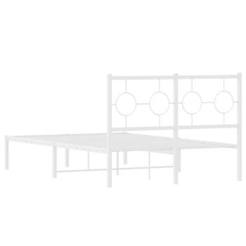 Bettgestell mit Kopfteil Metall Weiß 120x190 cm