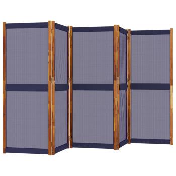 5-tlg. Paravent Dunkelblau 350x180 cm
