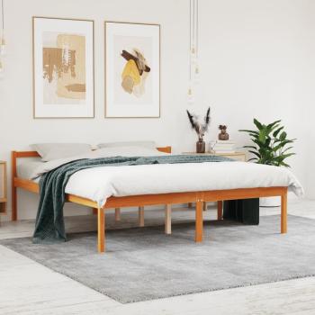 ARDEBO.de - Seniorenbett Wachsbraun 160x200 cm Massivholz Kiefer