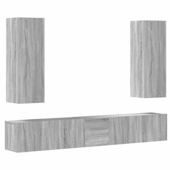 5-tlg. TV-Schrank-Set Grau Sonoma Holzwerkstoff