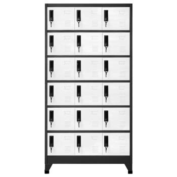 Schließfachschrank Anthrazit und Weiß 90x40x180 cm Stahl