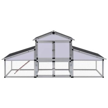 Hühnerstall mit Freilaufgehege und Nistkasten Aluminium