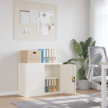 ARDEBO.de - Aktenschrank Weiß 90x40x70 cm Stahl