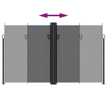 Seitenmarkise Ausziehbar Schwarz 200x1200 cm