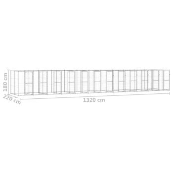Outdoor-Hundezwinger Verzinkter Stahl 29,04 m²