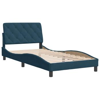 Bettgestell ohne Matratze Blau 100x200 cm Samt