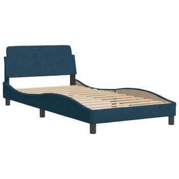 Bettgestell ohne Matratze Blau 100x200 cm Samt