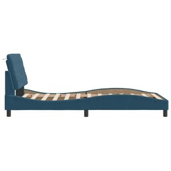 Bettgestell ohne Matratze Blau 100x200 cm Samt