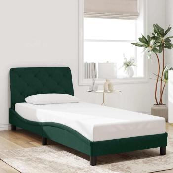 ARDEBO.de - Bettgestell ohne Matratze Dunkelgrün 90x200 cm Samt