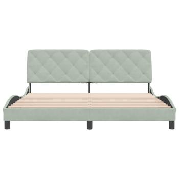 Bettgestell ohne Matratze Hellgrau 180x200 cm Samt