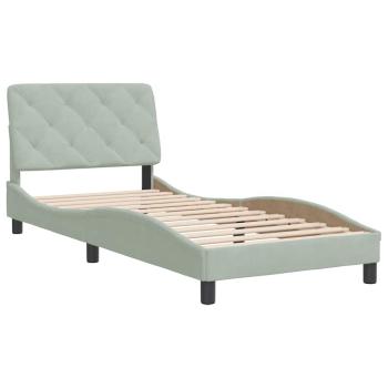 Bettgestell ohne Matratze Hellgrau 80x200 cm Samt