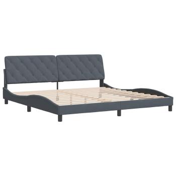 Bettgestell ohne Matratze Dunkelgrau 200x200 cm Samt