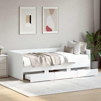 ARDEBO.de - Tagesbett mit Schubladen ohne Matratze Weiß 75x190 cm