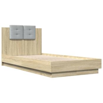 Bettgestell mit Kopfteil Sonoma-Eiche 90x190 cm Holzwerkstoff