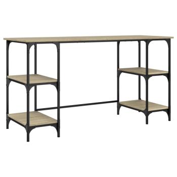 Schreibtisch Sonoma-Eiche 140x50x75 cm Metall Holzwerkstoff