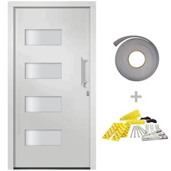 Haustür Aluminium und PVC Weiß 100x210 cm